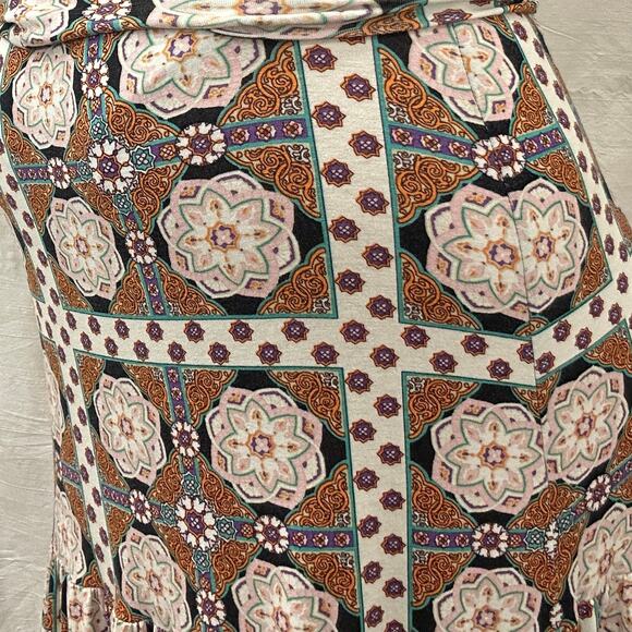 Voom by Joy Han VTG 00s Tiered Maxi Skirt Strapless Dress Geometric Mod Boho XS - Picture 4 of 12